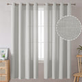 Bgment Natural Faux Linen Curtains For Bedroom, Grommet Thick Linen Semi Sheer Drapes Light Filtering Privacy Window Treatments Curtains For Living Room, Set Of 2 Panels, 52 X 72 Inch, Light Grey