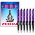 Zebra Fuente - Disposable Fountain Pen - Purple Ink - Pack Of 6