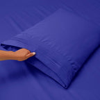 Clara Clark Split King Sheets Set, Deep Pocket Bed Sheets For Split King Size Bed, 4 Piece Bed Sheet Set, Super Soft Bedding Sheets & Pillowcases, Split King, Royal Blue