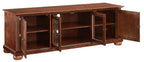 Crosley Furniture Alexandria Low Profile Tv Stand For 65+ Inch Tvs, Entertainment Center With Storage Shelves, Vintage Mahogany