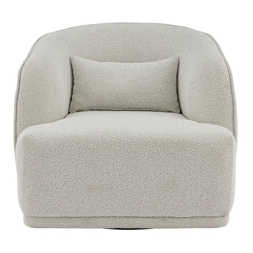 Npd Furniture And More Steward Fabric Swivel, Boucle Beige Accent Chair