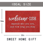 Jjuuyou Welcome Mats For Front Door Outdoor Entry Funny Welcome Ish Depends Who You Are Doormat Non Slip Rubber Mat For Home Ind