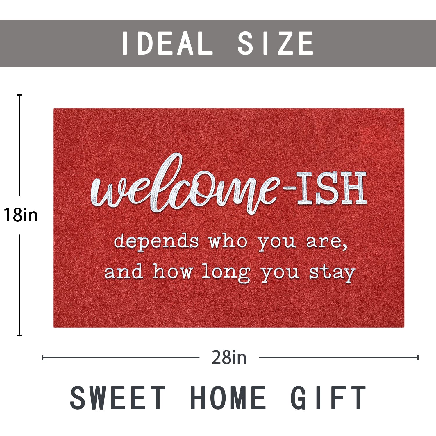 Jjuuyou Welcome Mats For Front Door Outdoor Entry Funny Welcome Ish Depends Who You Are Doormat Non Slip Rubber Mat For Home Ind