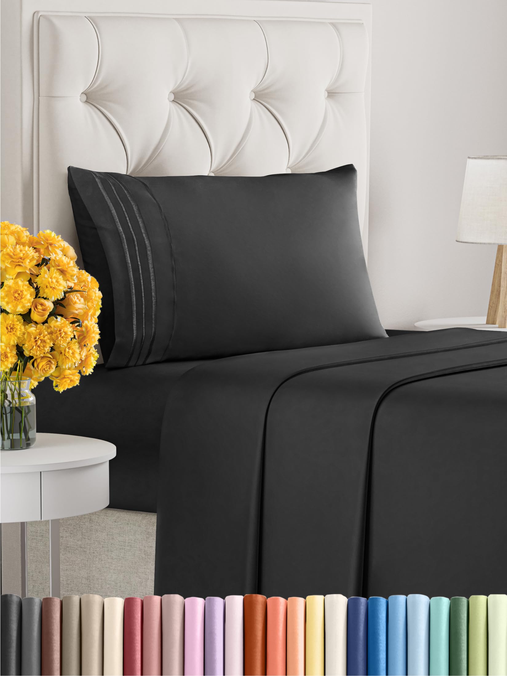 Twin Size 3 Piece Sheet Set - Comfy Breathable & Cooling Sheets - Hotel Luxury Bed Sheets For Women And Men - Deep Pockets, Micr