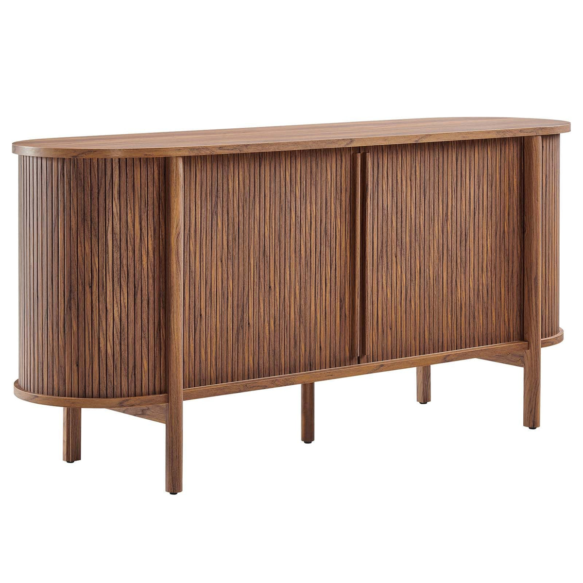 Modway Cadence 63 Inch Fluted Sideboard - Versatile Buffet Stand - Modern TV Console - Credenza with Storage - Entryway Cabinet - High TV Stand