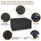 Nettypro Patio Table Cover Rectangular 105 X 75 Inch, Waterproof Outdoor Furniture Set Covers For Dining Table And Chair Rectangle, Black