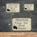 Attention: Focus, Aim Flush Funny Bathroom Signs Toilet Signs Restroom Decor Wall Decorations Art Plaque Rustic Mens Small Cute