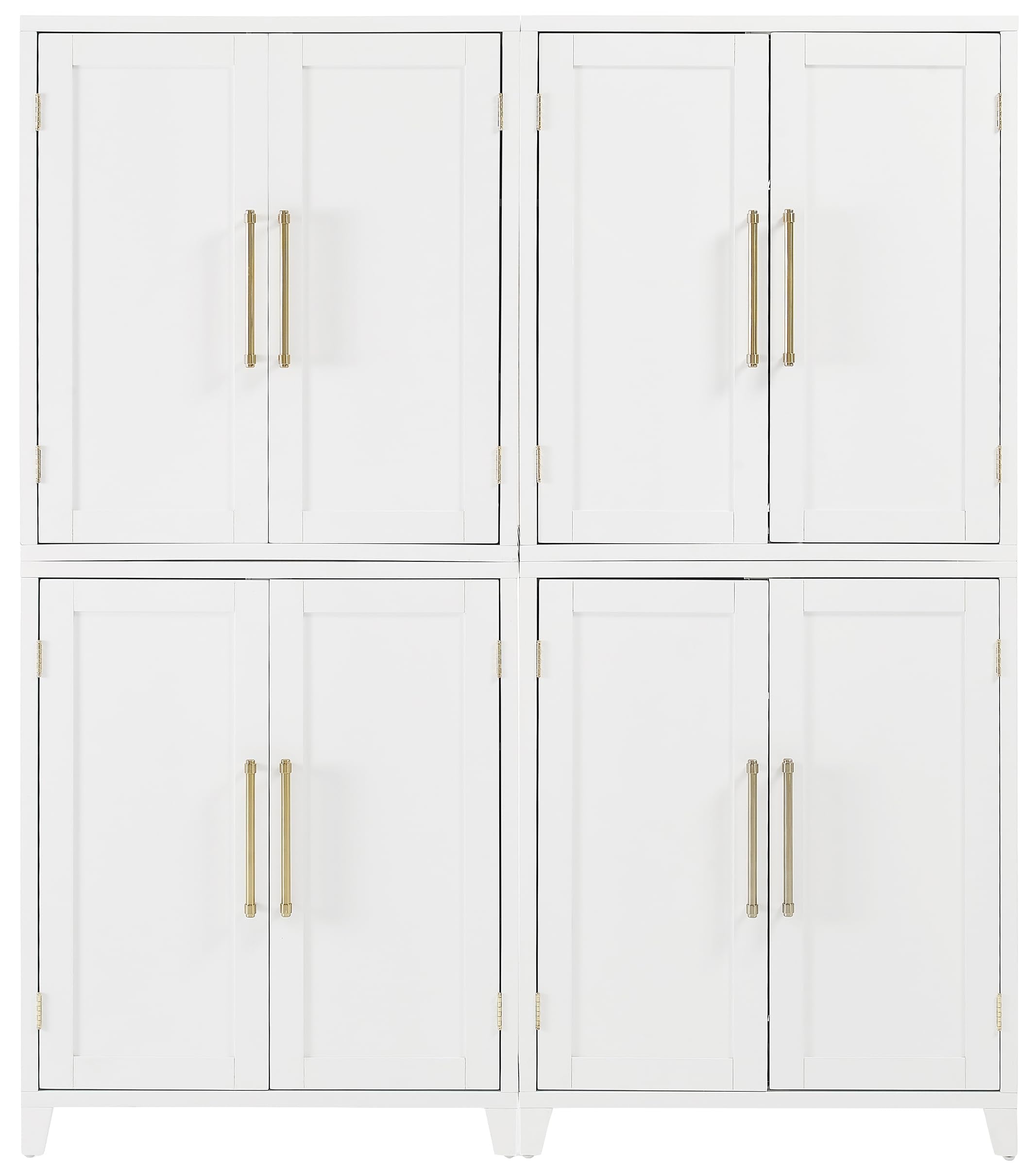 Crosley Furniture Roarke 2-Piece Kitchen Pantry Storage Cabinet Set, Living Room, Bathroom, Entryway, White