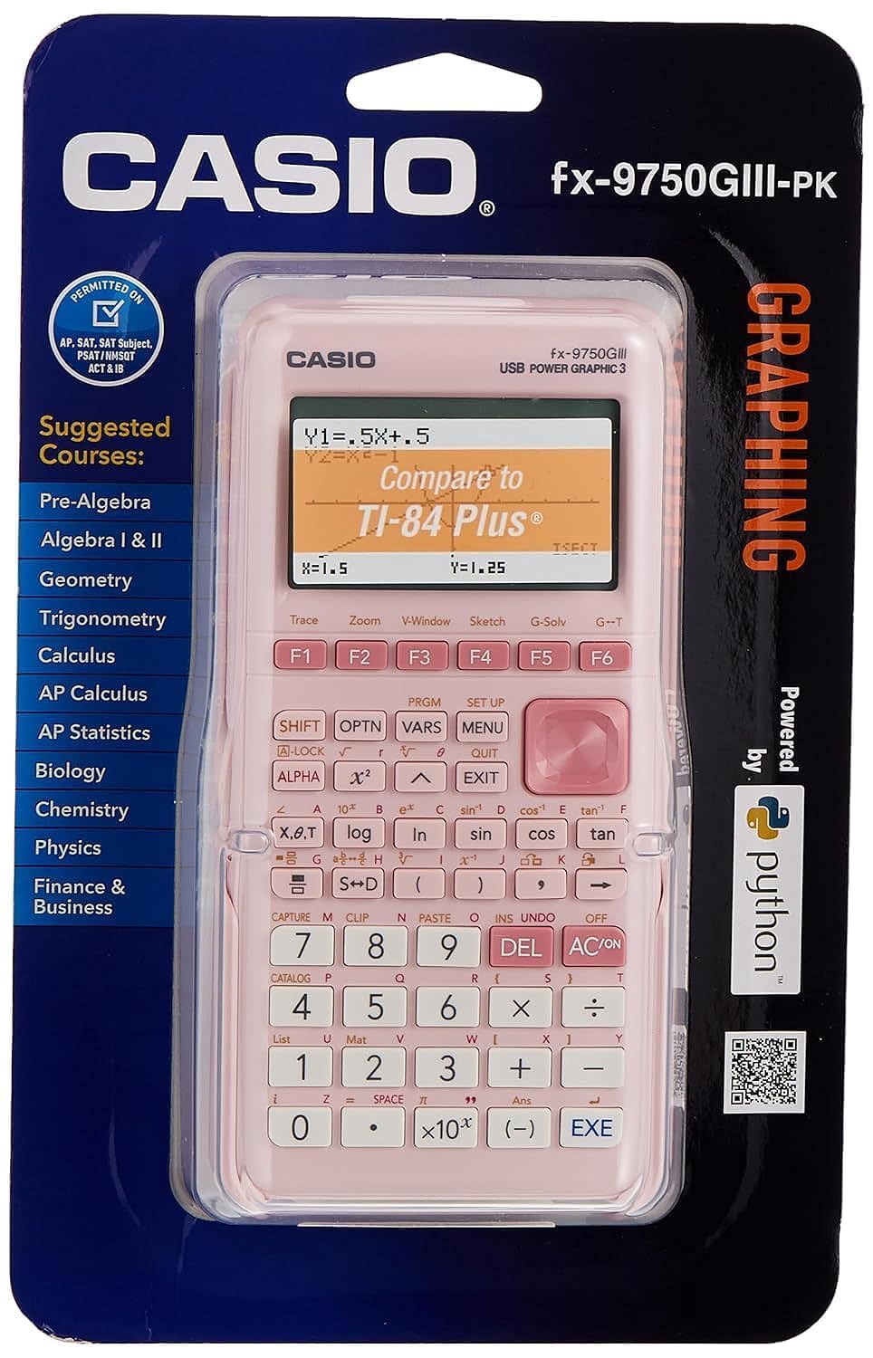 Casio Fx-9750Giii Pink Graphing Calculator (Fx-9750Giii-Pk)