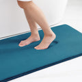 Smiry Memory Foam Bath Mat 36 x 24, Extra Soft Absorbent Bathroom Rugs Non Slip Bath Rug Runner for Shower Bathroom Floors, Peac