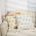 Modern Homes Boho Cushion Covers With Tassels (Yellow & Grey, 16X16 Inch)