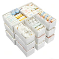 Vtopmart 18 Pack Baby Clothes Organizer, Fabric Drawer Drawer Bins, White