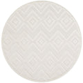Nourison Versatile Indoor/Outdoor Ivory White 4' X Round Area Rug, Easy Cleaning, Non Shedding, Bed Room, Living Room, Dining Ro