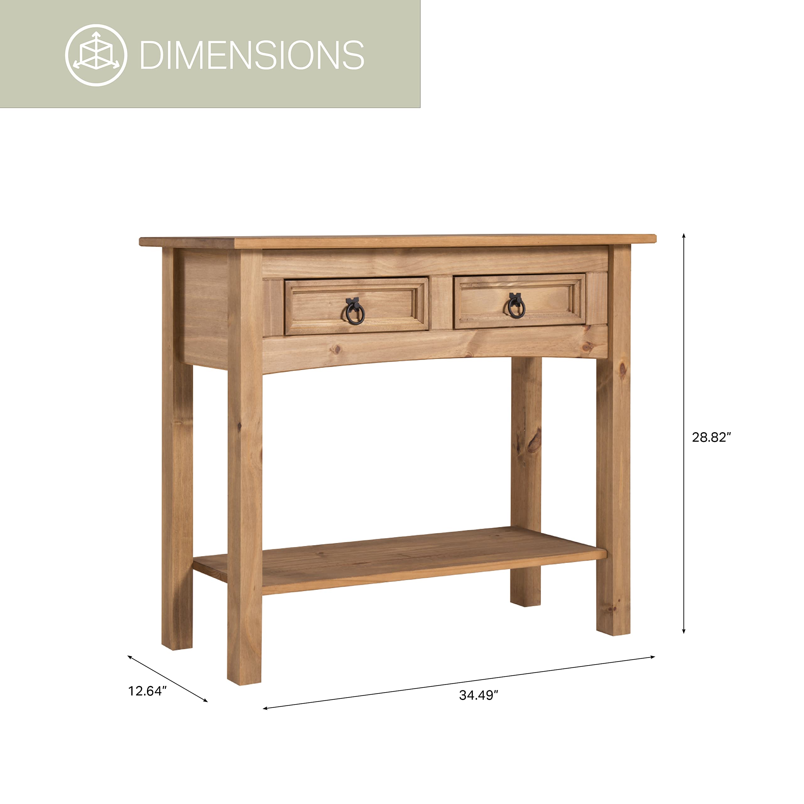 American Furniture Classics Cottage Series Wood Hall Table, Corona Brown