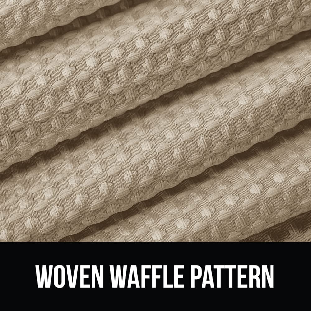 Gorilla Grip Waffle Shower Curtain, Thick Weighted Fabric, 72X78, Wrinkle And Rust Resistant, Classic Hotel Quality Design, Heav