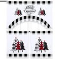 Ganeen 3 Piece Christmas Kitchen Curtain Set Kitchen Window Tier Curtains and Valance Buffalo Plaid Curtains Black and White Kit