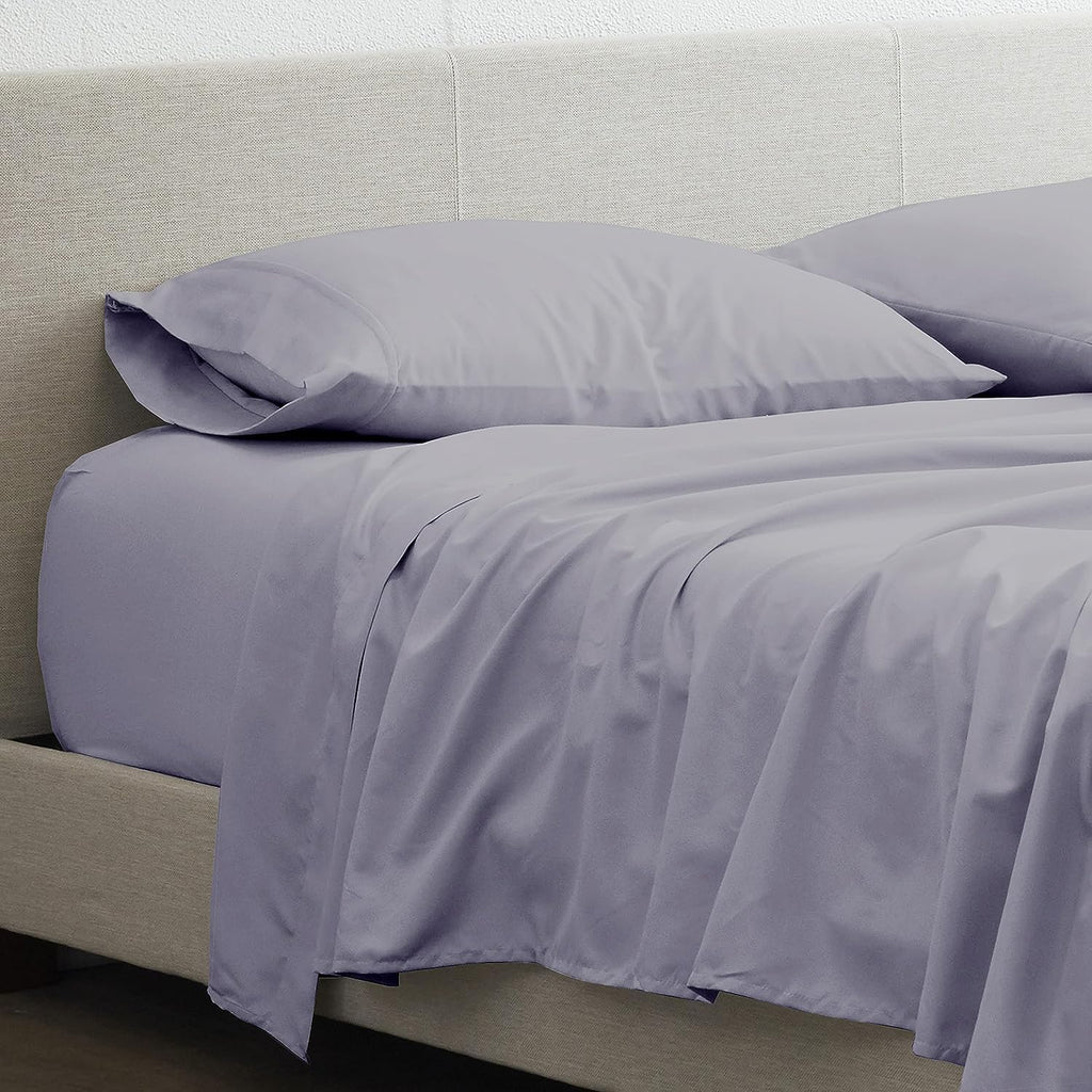 Mygiza Sheets,100% Giza Egyptian Cotton Sheets-Twin Xl Extra Long Size Giza Cotton Sheets Set To Fit Upto 15 Inches Deep Mattress (4 Pcs) Light Grey Solid