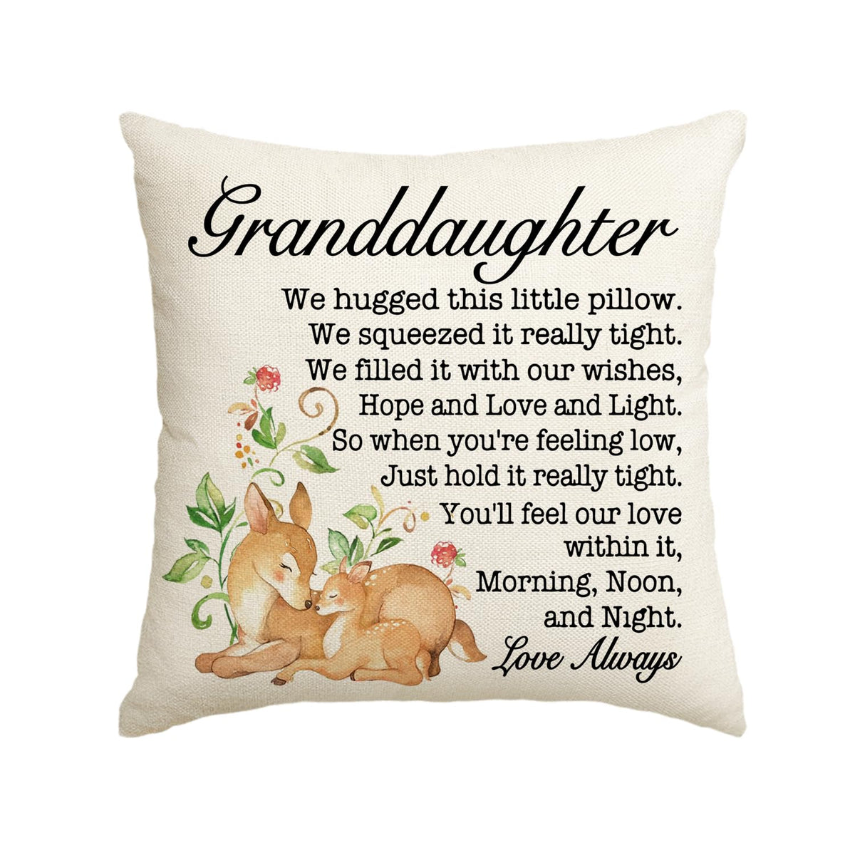 Avoin Colorlife To My Granddaughter Throw Pillow Cover, 18 X 18 Inch Granddaughter Gift Lady Girls Birthday Cushion Case From Gr