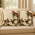 Elora Tufted Cushion Cover | Textured Embroidered Decorative Accent Cushion | Artisanal Home DCor For Living Room & Bedroom | Co