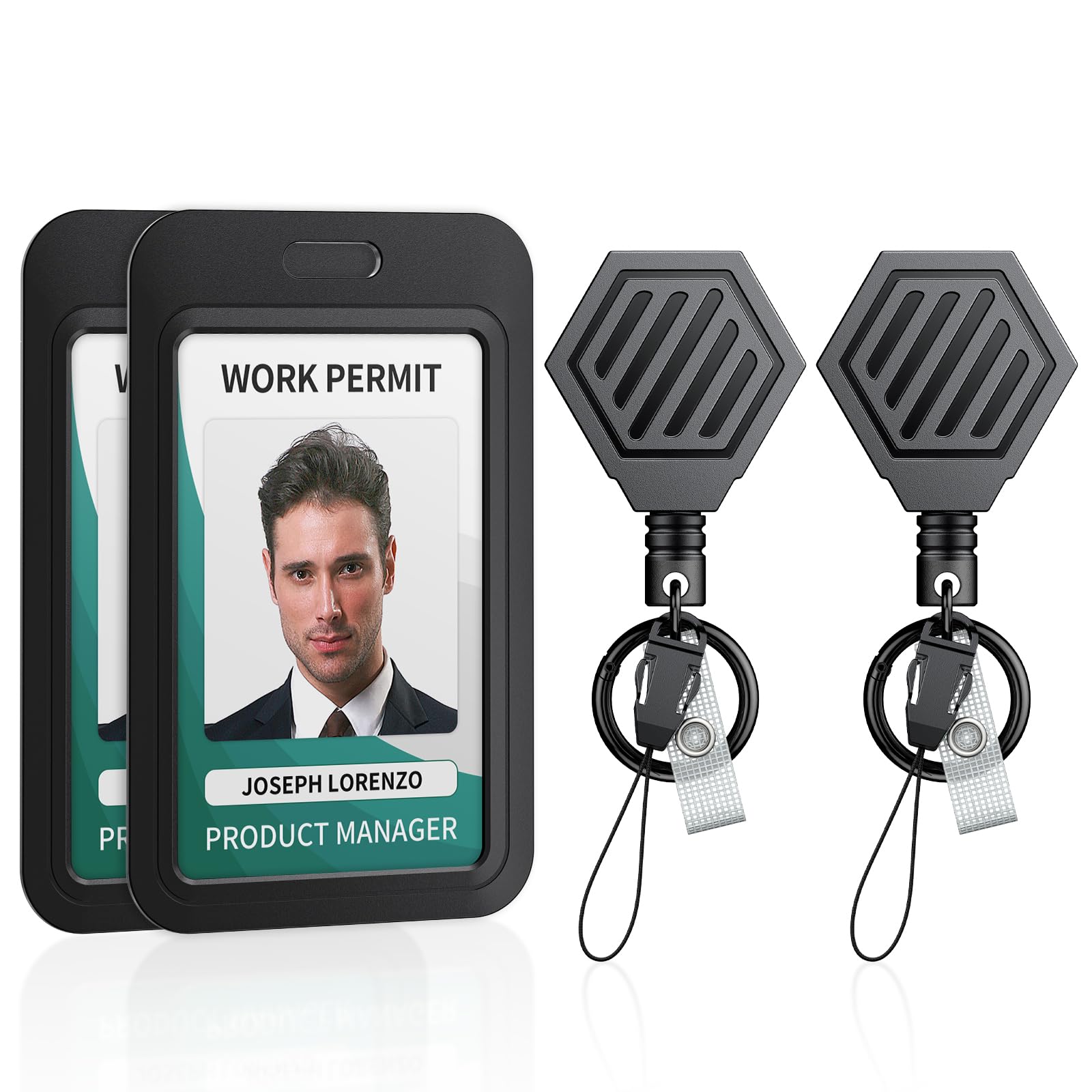 Uniclife 2 Pack Heavy Duty Retractable Keychain With Magnetic Closure For Up To 16 Oz Retractable Badge Reel With Sliding Badge