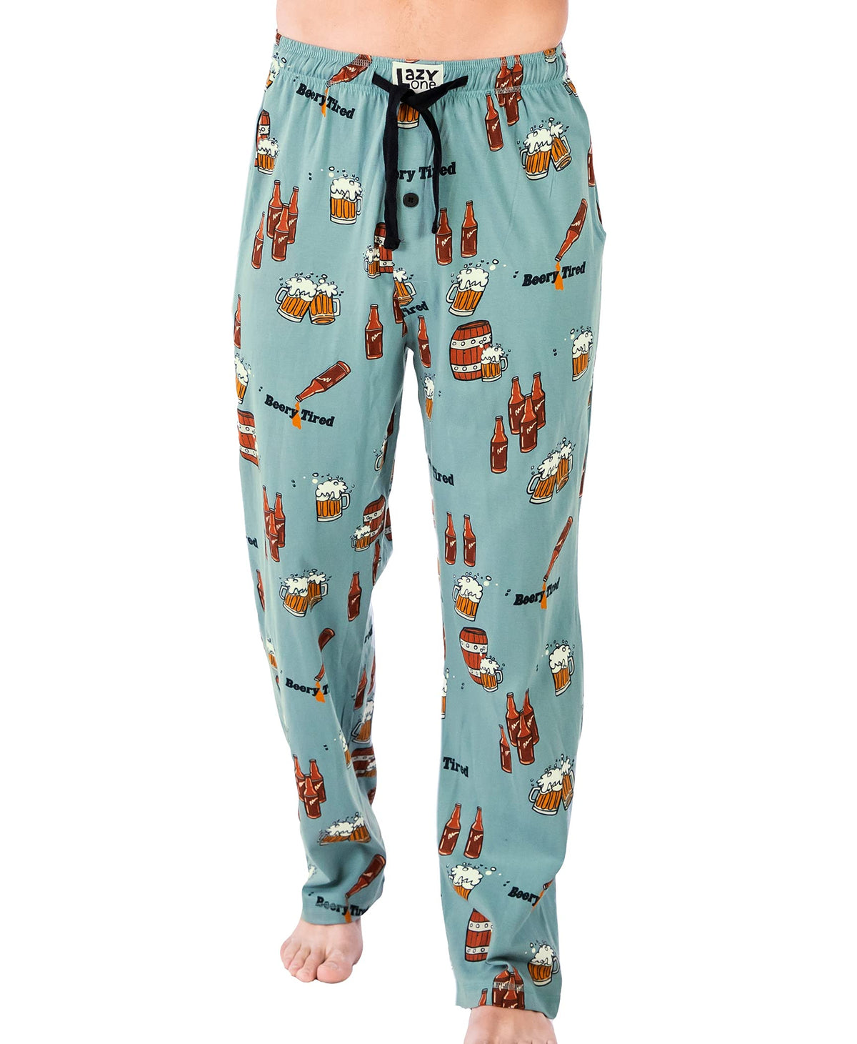 Lazy One Pajama Pants For Men, Mens Separate Bottoms, Lounge Pants, Very Tired, Beer, (Beery Tired, Xx-Large)