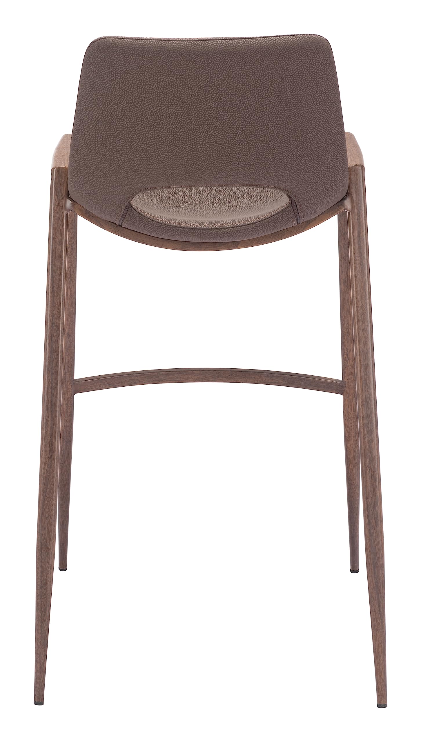Zuo Desi Walnut 29.3" Engineered Wood & Fabric Barstool in Brown/Walnut