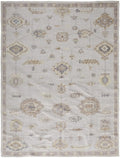 HomeRoots 514973 9 x 12 ft. Ivory & Orange Floral Hand Knotted Stain Resistant Rectangle Area Rug