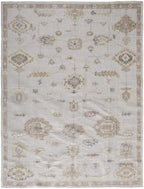 HomeRoots 514973 9 x 12 ft. Ivory & Orange Floral Hand Knotted Stain Resistant Rectangle Area Rug