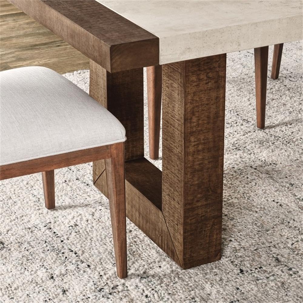 Kosas Home Glenwood 94&Quot; Modern Pine Solid Wood Dining Table In Brown/Ivory