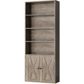 Shintenchi Bookshelf, Industrial Bookshelves and Bookcases with Doors Floor Standing 6 Shelf Display Storage Shelves 70.6 inches