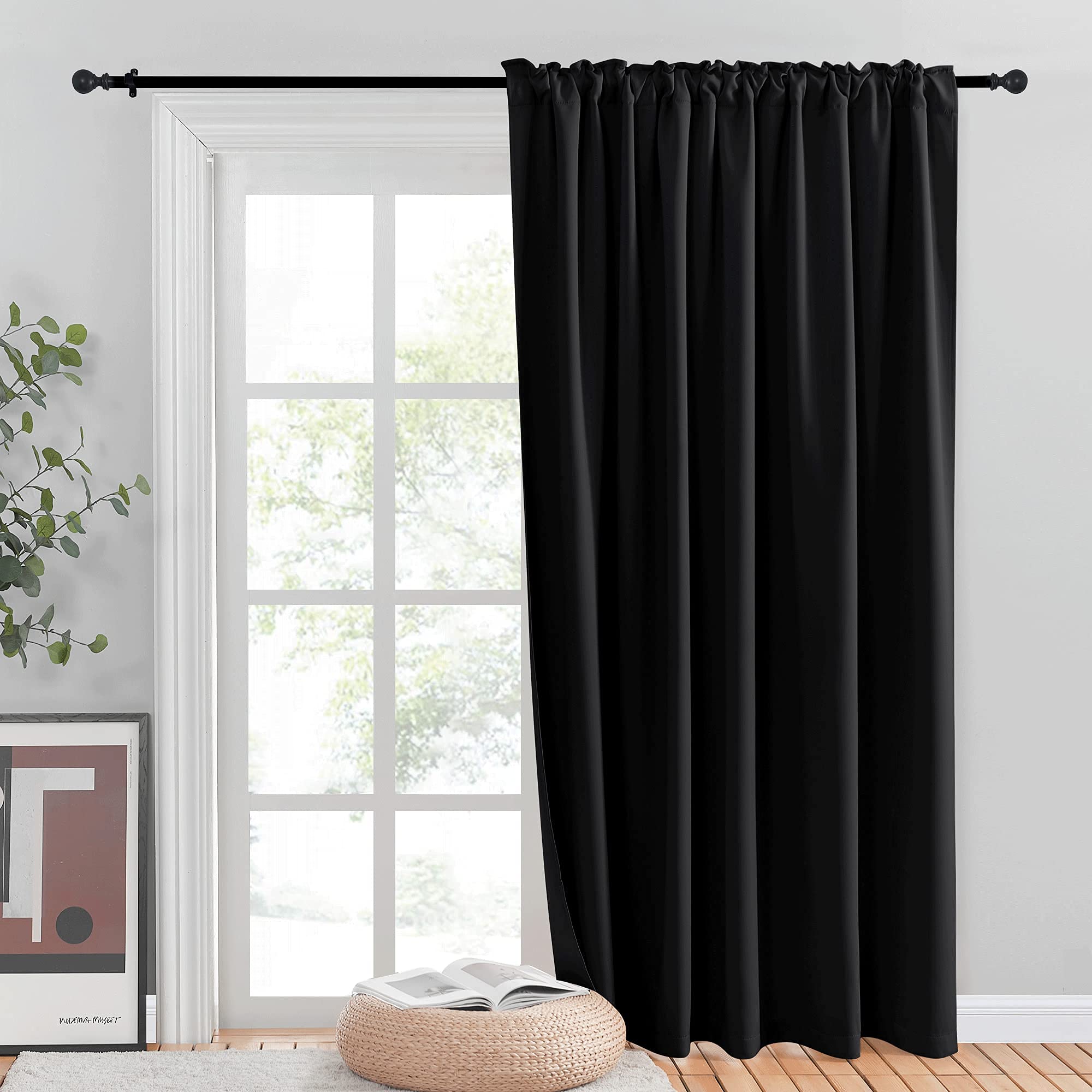 Nicetown Halloween Blackout Curtain For Sliding Door, Heavy-Duty Patio Door Curtains, Thermal Insulated Wide Drapes/Draperies Fo