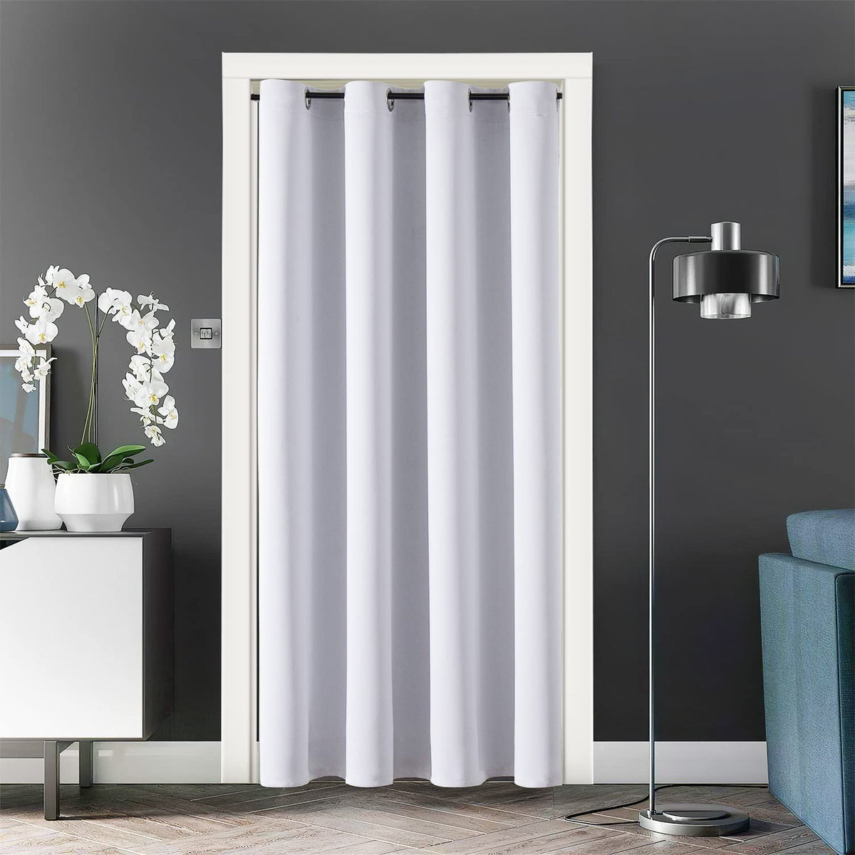 Chrisdowa Blackout Door Curtains For Doorway Privacy, Grommet Closet Curtain For Bedroom Closet Door, Thermal Insulated Temporar