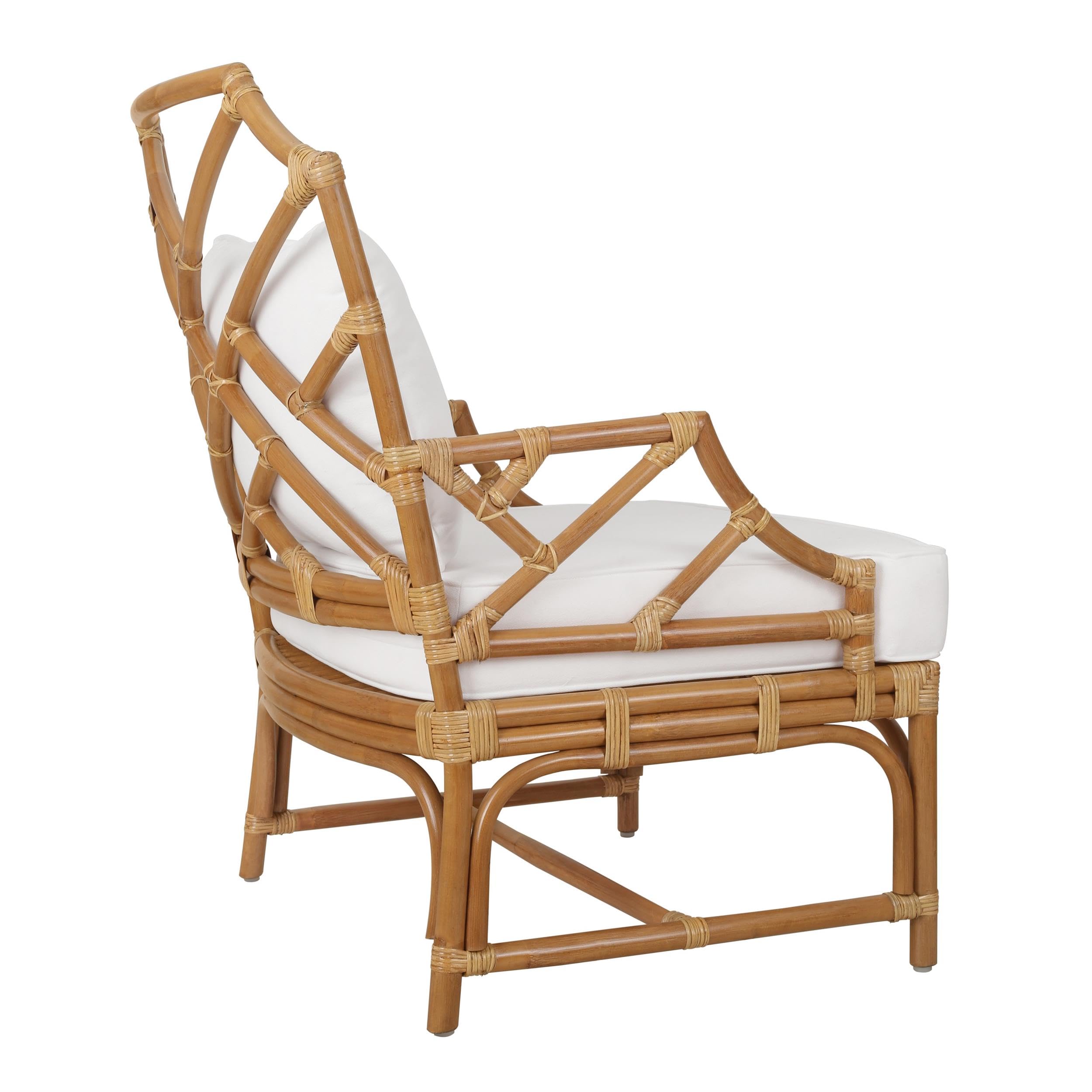 New Pacific Direct Kara 17.5&Quot; Rattan And Cotton Accent Arm Chair In Canary Brown