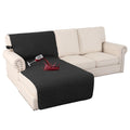 Turquoize 100% Waterproof Chaise Sofa Cover - L Shape Sofa Protector, Non-Slip Slipcover for Chaise Sectional Couch Cover, Black