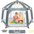 Zooawa Pop Up Playpen for Baby, Portable Playpen for Babies and Toddlers with Removable Sun-Shades& 2 Side UV Covers, Lightweigh