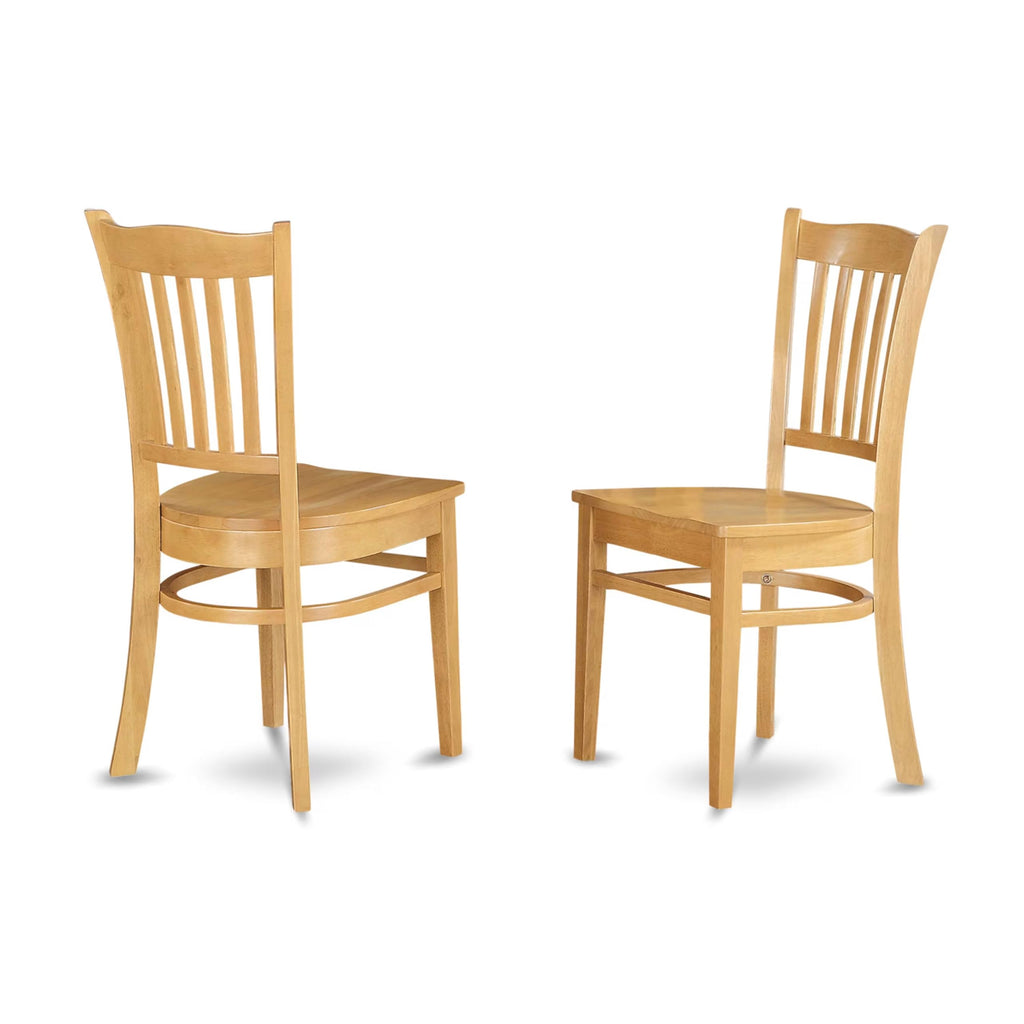 East West Furniture AVGR5-OAK-W 5 Piece Dining Room Table Set Includes an Oval Kitchen Table with Butterfly Leaf and 4 Dining Chairs, 42x60 Inch, Oak