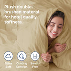 Duvet Cover Queen Size Set - Extra Soft Queen Size Duvet Cover - 90' X 90' Queen Duvet Cover W/ 2 Pillow Shams - Hotel Luxury, Easy Care & Fade Free - Comforter Cover W/ Zipper Closures & Ties (Beige)