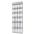 SAVERHO Over The Door Shoe Organizer, Hanging Shoe Organizer with 24 Mesh Large Pockets Door Shoe Rack Organizer for Men Women K
