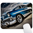 Wknoon Retro Cars Mouse Pads, Classic Blue And White Car Rectangle Mouse Pad Gaming Mat
