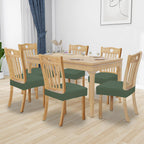 Easy-Going 100% Waterproof Seat Covers For Dining Room Chairs Set Of 8, Stretch Chair Seat Slipcovers Protector Removable And Washable Kitchen Dining Chair Covers, Grayish Green