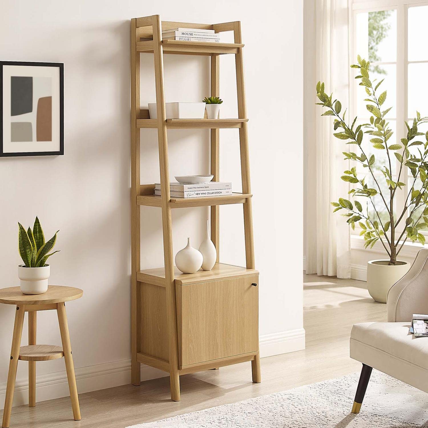 Modway 21&Quot; Bookshelf Display Case In Oak