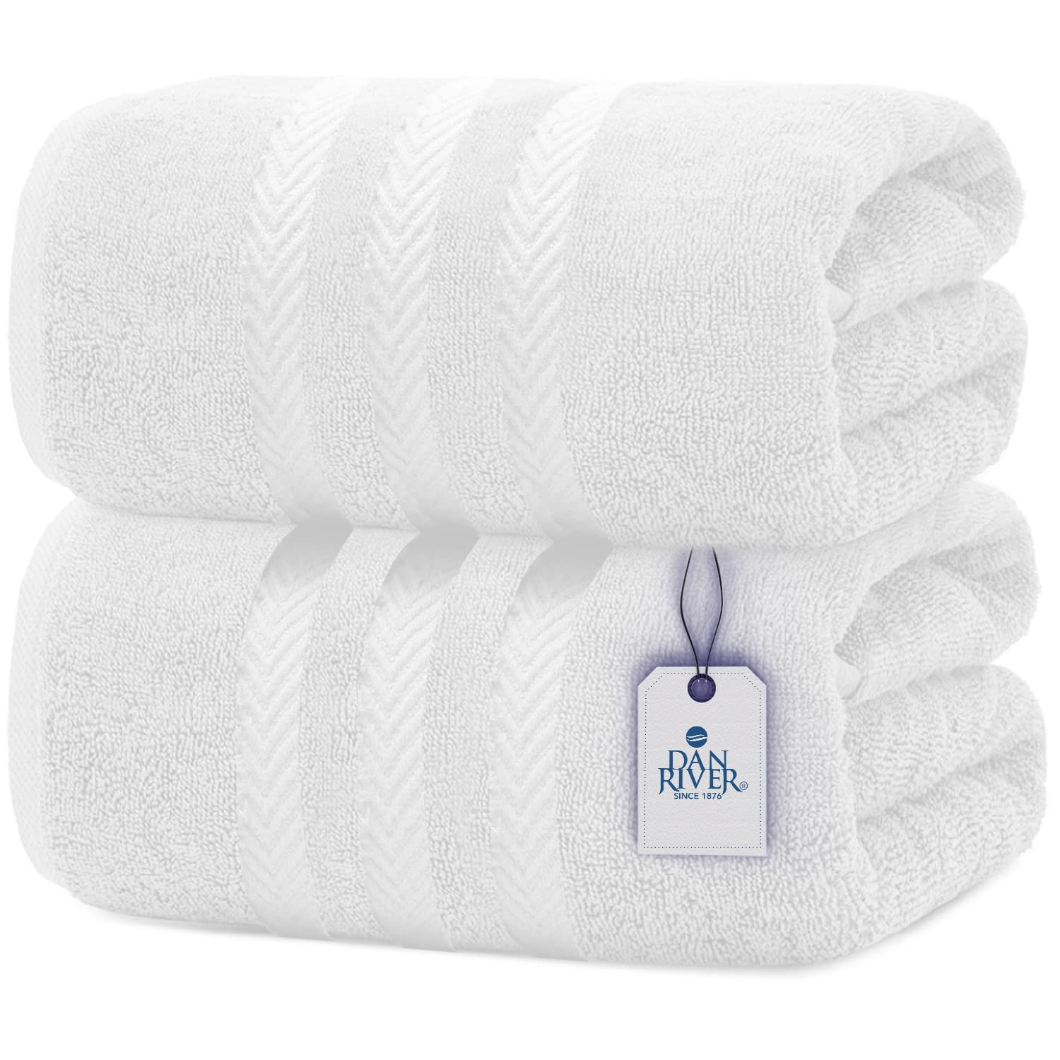 DAN RIVER Bath Sheets Set of 2 - 550 GSM Ultra Super Soft & Highly Absorbent Sheets - 100% Cotton Jumbo Large Bath Towels for Ba
