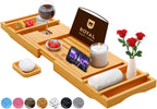 ROYAL CRAFT WOOD Premium Bathtub Tray - Expandable Bath Tray for Tub - Unique House Warming Bath Tub Tray Wood - Luxury Bathtub 