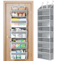 Yecaye Over the Door Organizer 5 Tiers, Heavy Duty Hanging Storage with 5 Large Clear PVC Pockets and 10 Side Pockets, 56lbs Cap