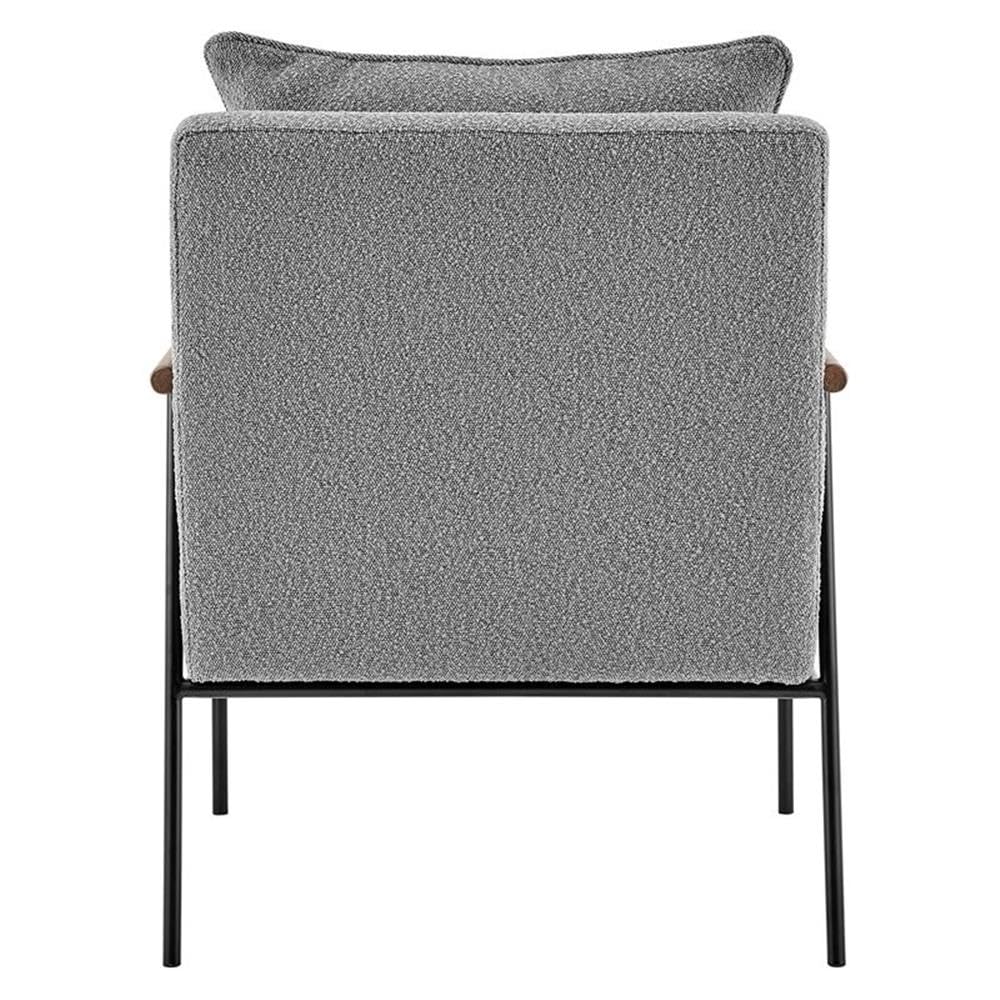 Npd Furniture And More Quinton Fabric Arm, Boucle Gray Accent Chair