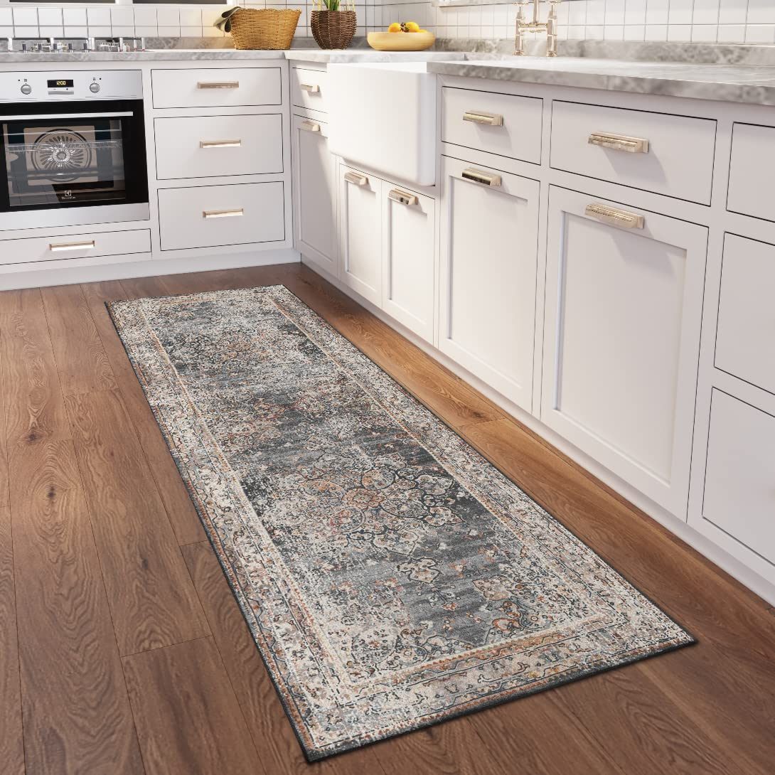 Dalyn Rugs Jericho Jc6 Charcoal 2'6&quot; X 12' Rectangle Soft Runner Rug, Easy Clean, Non Shedding, Bedroom, Entry, Living Room, Dining Room, Kitchen Rug