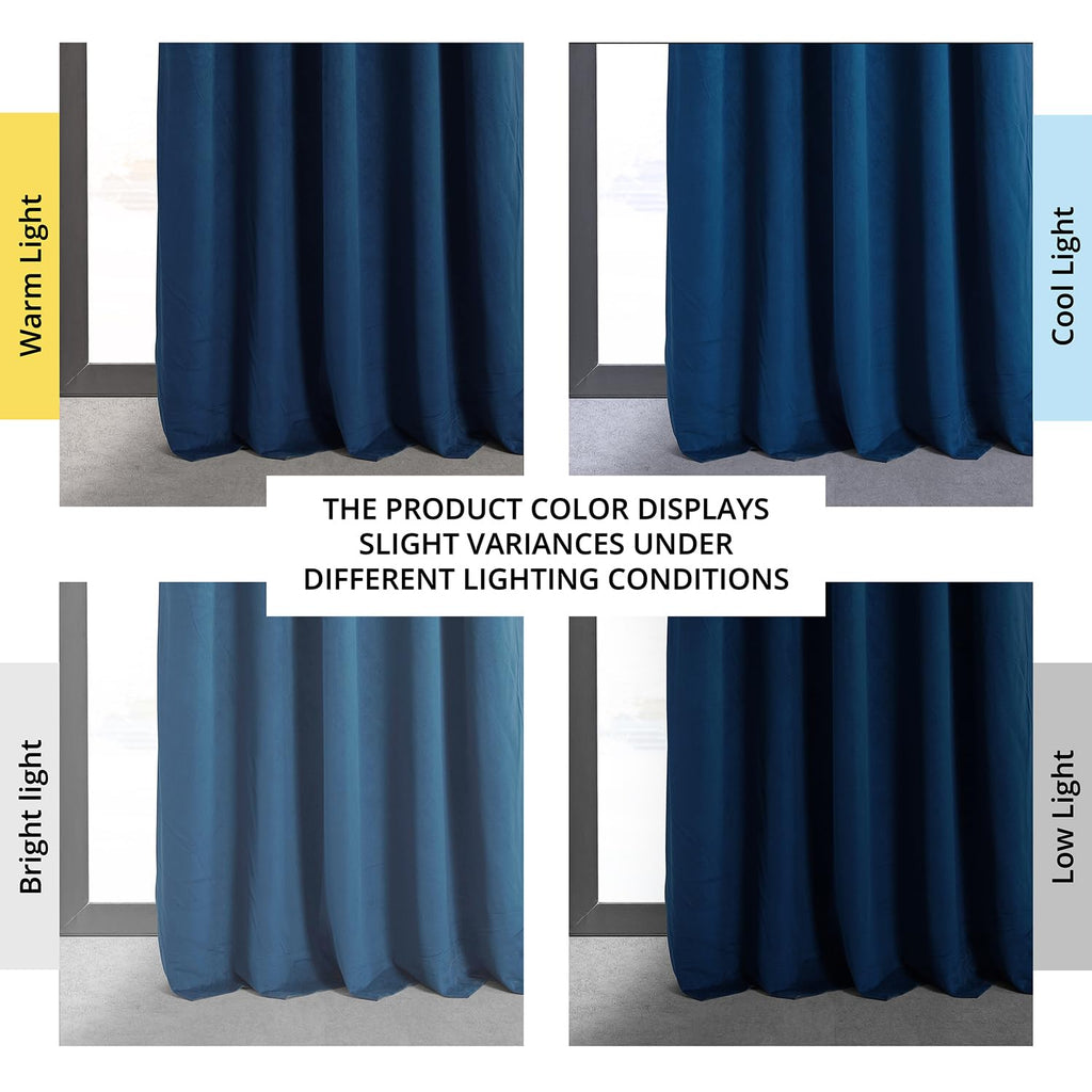 Hpd Half Price Drapes Signature Velvet Thermal Blackout Curtains For Living Room 108 Inch Long (1 Panel) Rod Pocket Insulated Blackout Curtains For Bedroom Window Curtains, 50W X 108L, Union Blue