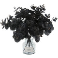 Tinsow 5 Pcs Black Artificial Eucalyptus Stems Faux Eucalyptuses Branches Black Leaf Halloween Centerpiece Halloween Home Decor 