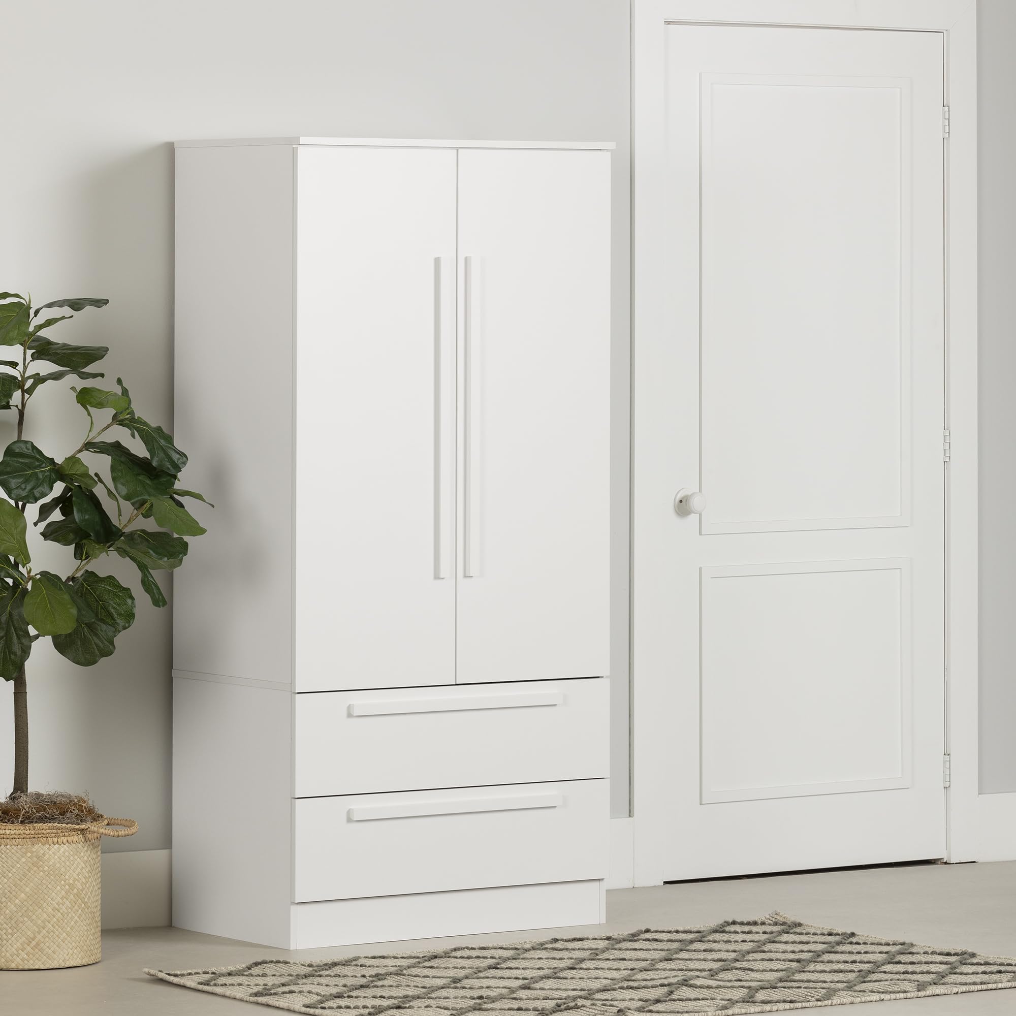 South Shore Acapella Armoire Pure White, Contemporary