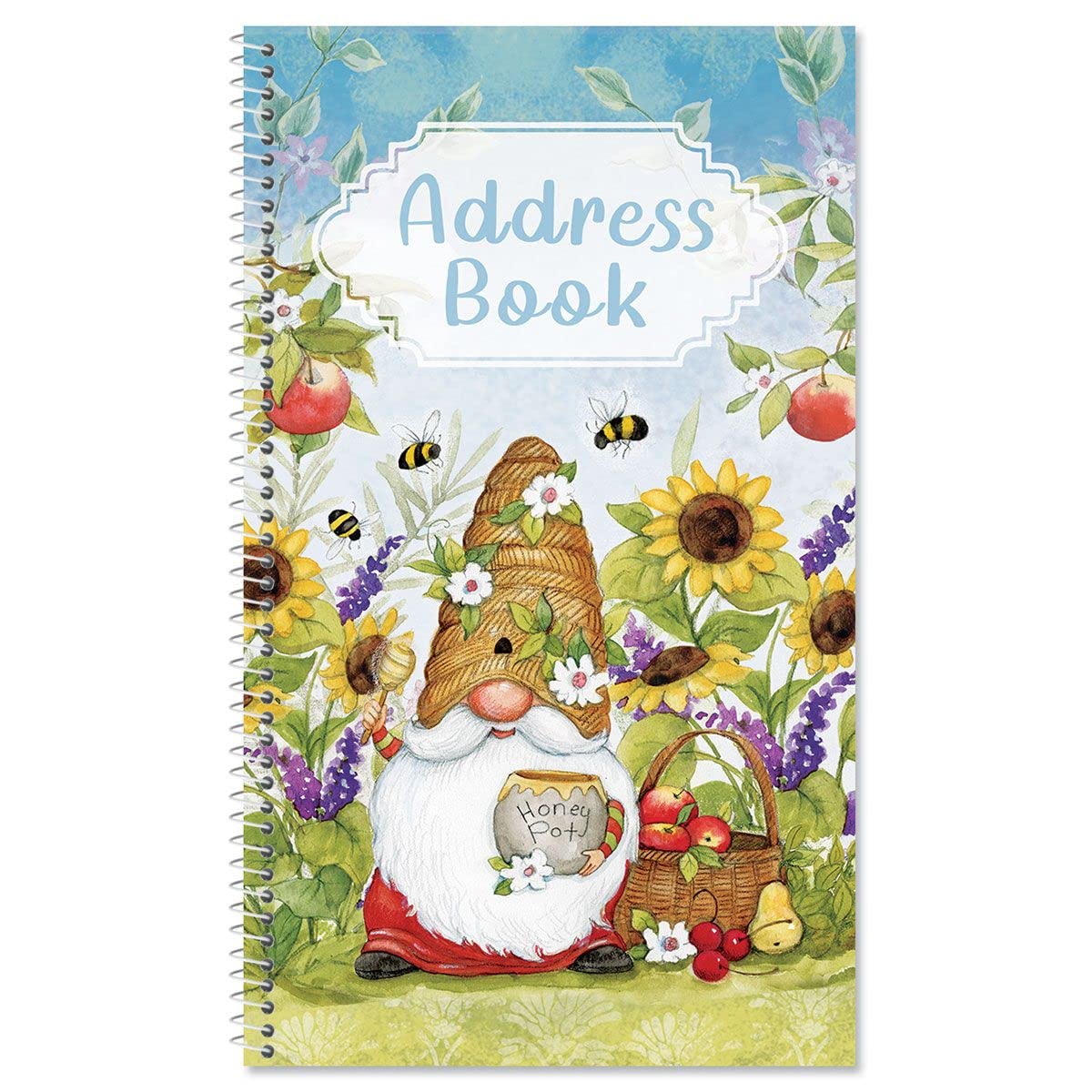 Current Gnome Sweet Gnome Address Book-94 Pages; Small 5' X 8-1/2' Size For Purse Or Office,Spiral Bound Soft Cover Organizer